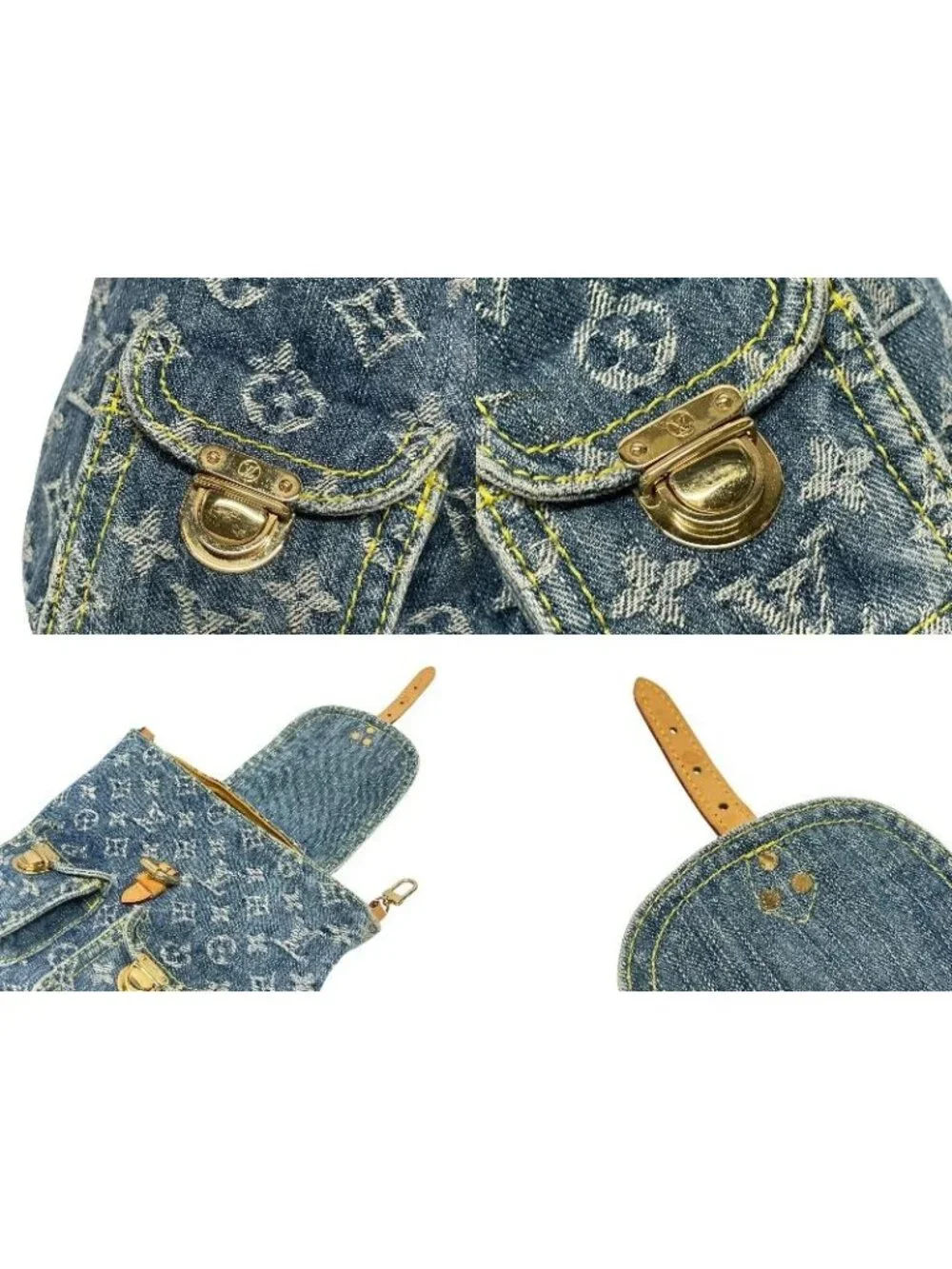 Louis Vuitton Mini Backpack a Dos PM Monogram Denim Indigo Gold